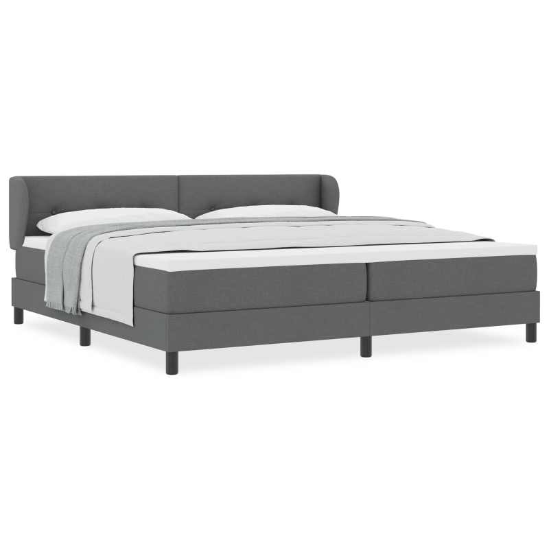 Boxspringbett mit Matratze Dunkelgrau 200x200 cm Stoff