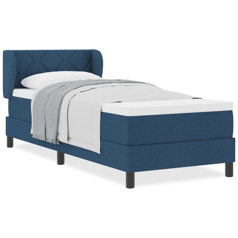 Boxspringbett mit Matratze Blau 80x200 cm Stoff