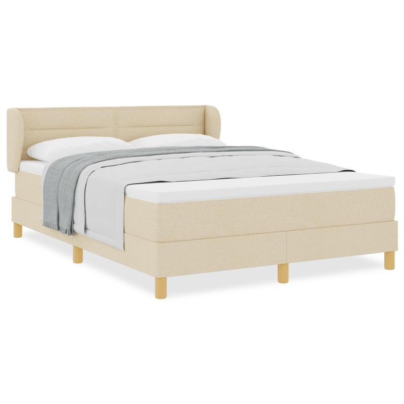 Boxspringbett mit Matratze Creme 160x200 cm Stoff