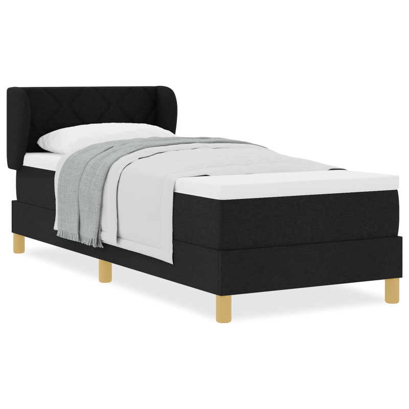 Boxspringbett mit Matratze Schwarz 80x200 cm Stoff