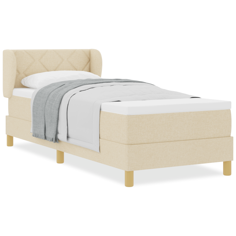 Boxspringbett mit Matratze in Creme - 80x200 cm