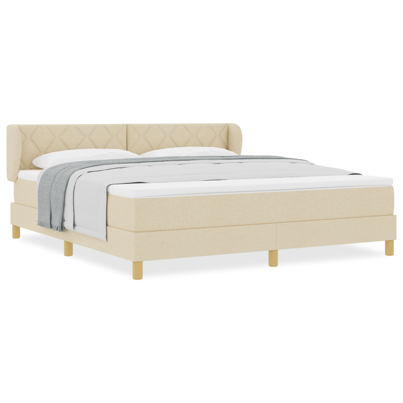Boxspringbett mit Matratze - Creme - 180x200 cm - Stoff