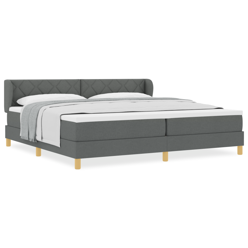 Boxspringbett mit Matratze Dunkelgrau 200x200 cm Stoff