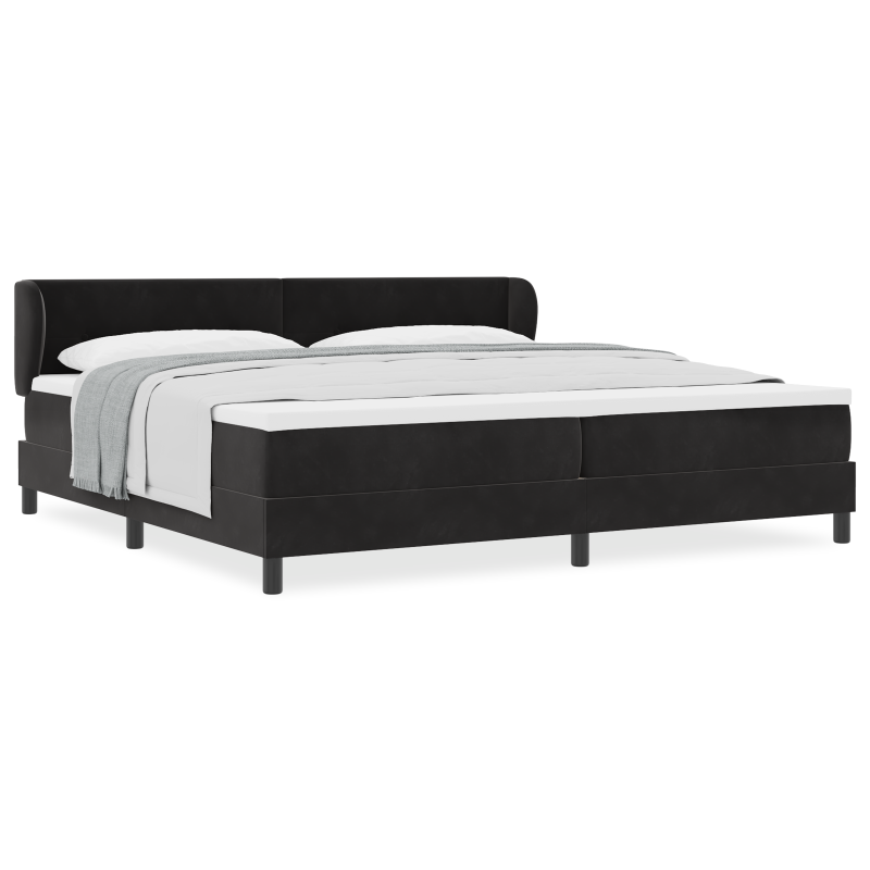 Boxspringbett mit Matratze Schwarz 200x200 cm Samt