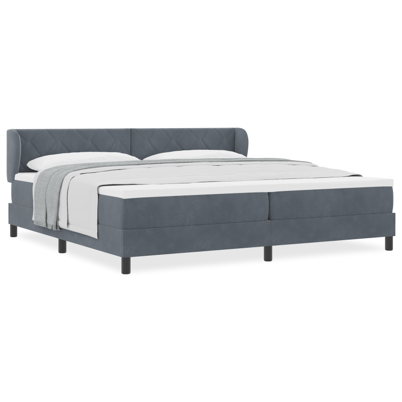 Boxspringbett mit Matratze Dunkelgrau 200x200 cm Velours