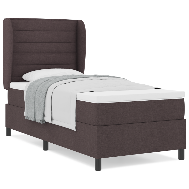 Boxspringbett mit Matratze Dunkelbraun 80x200 cm Stoff