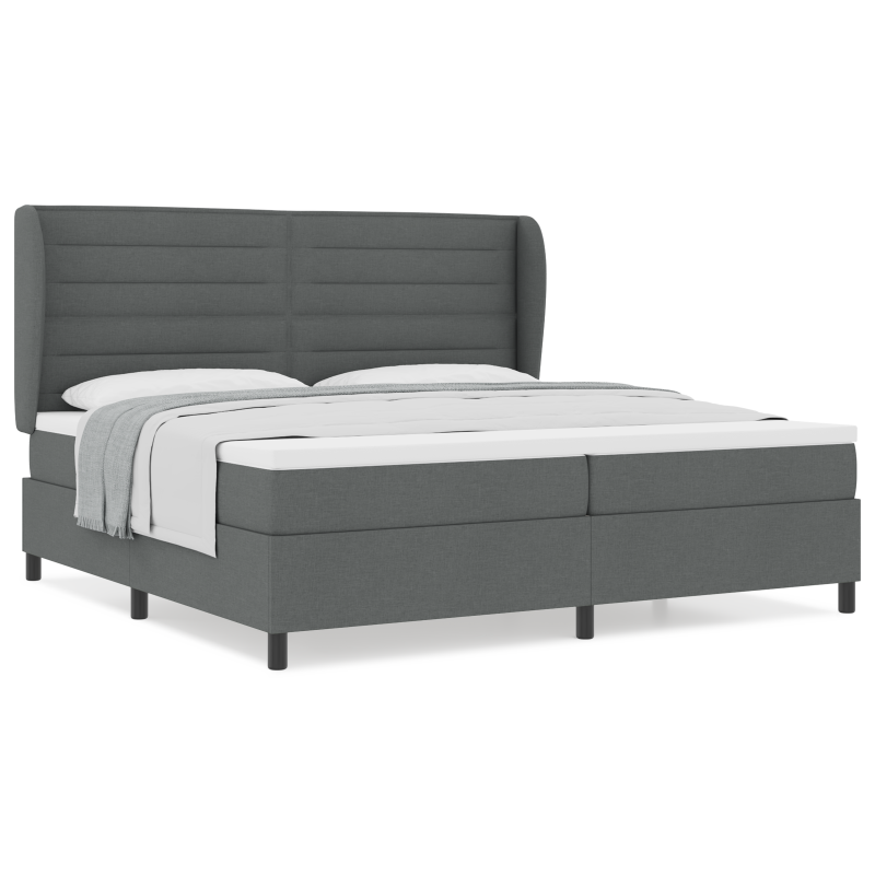Boxspringbett mit Matratze Dunkelgrau 200x200 cm Stoff