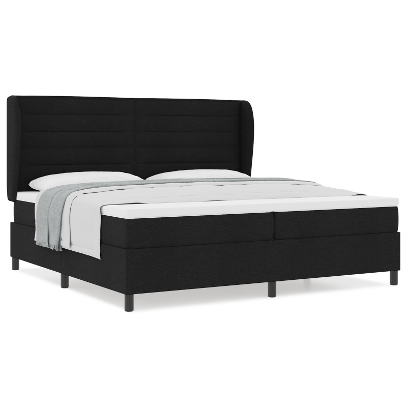 Boxspringbett mit Matratze Schwarz 200x200 cm Stoff