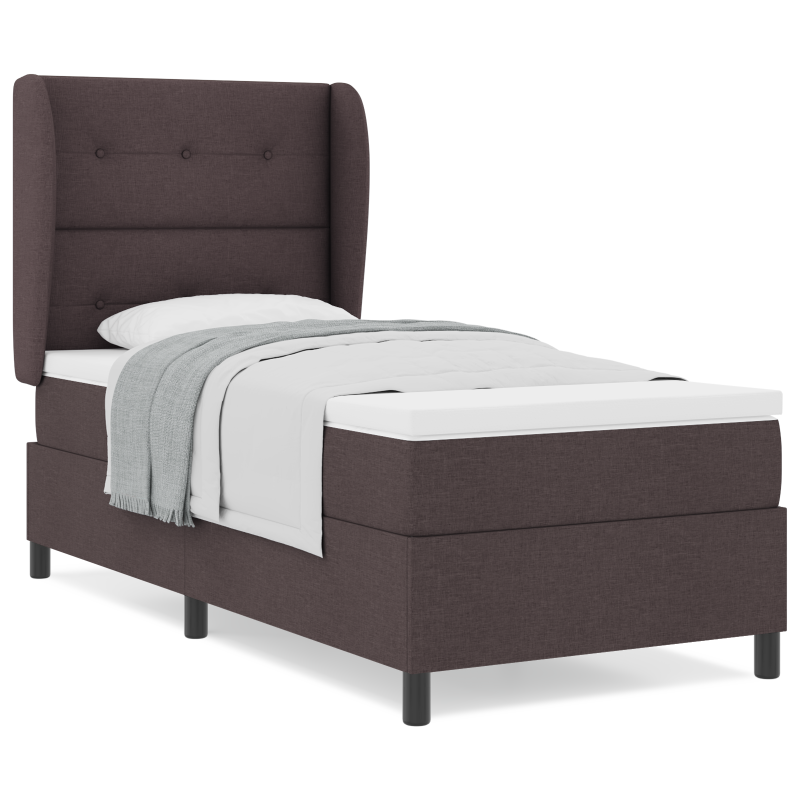Boxspringbett mit Matratze Dunkelbraun 80x200 cm Stoff