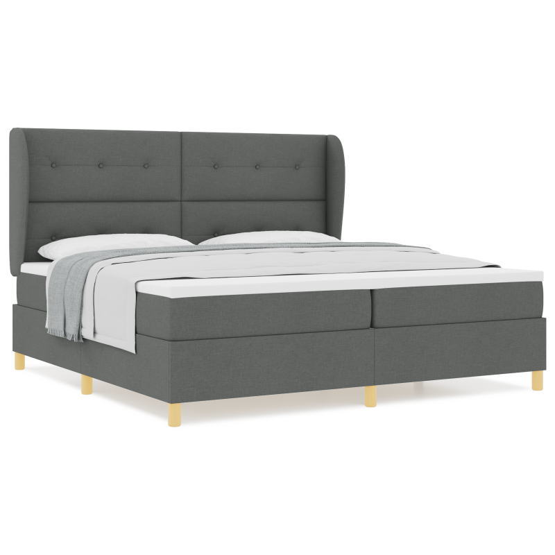 Boxspringbett mit Matratze Dunkelgrau 200x200 cm Stoff
