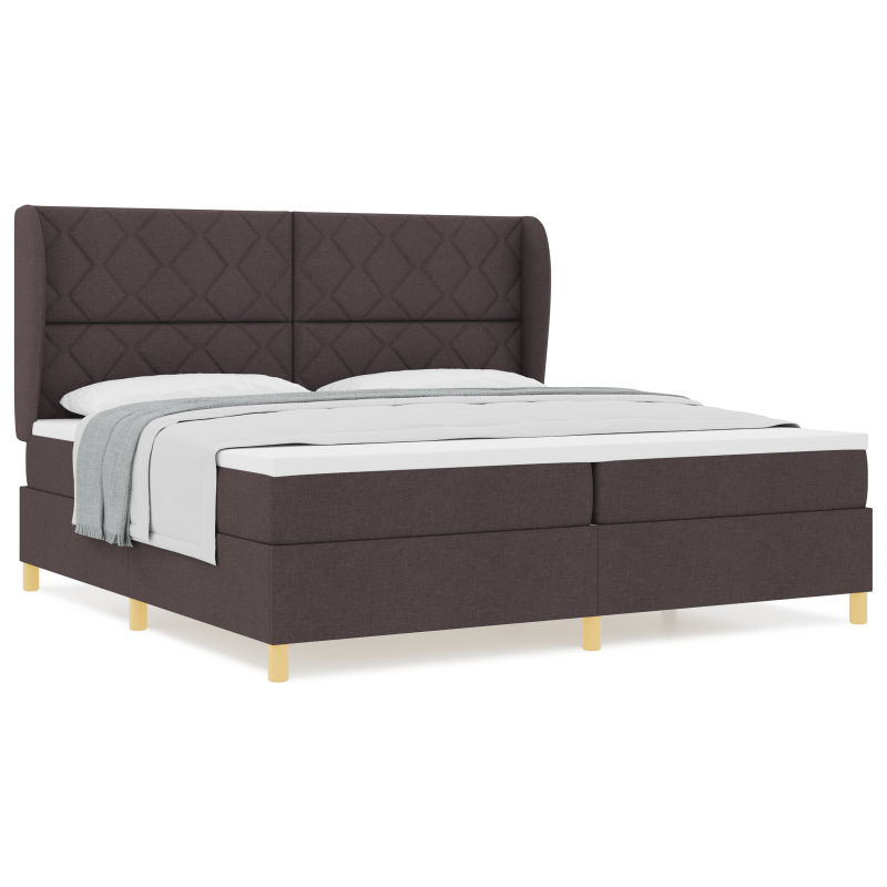 Boxspringbett mit Matratze Dunkelbraun 200x200 cm Stoff