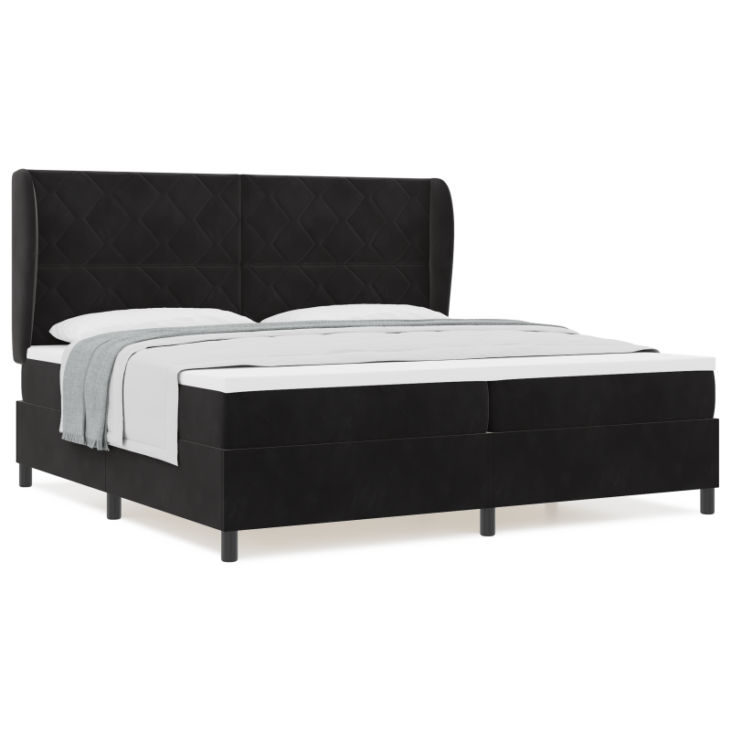 Boxspringbett mit Matratze Schwarz 200x200 cm Velvet