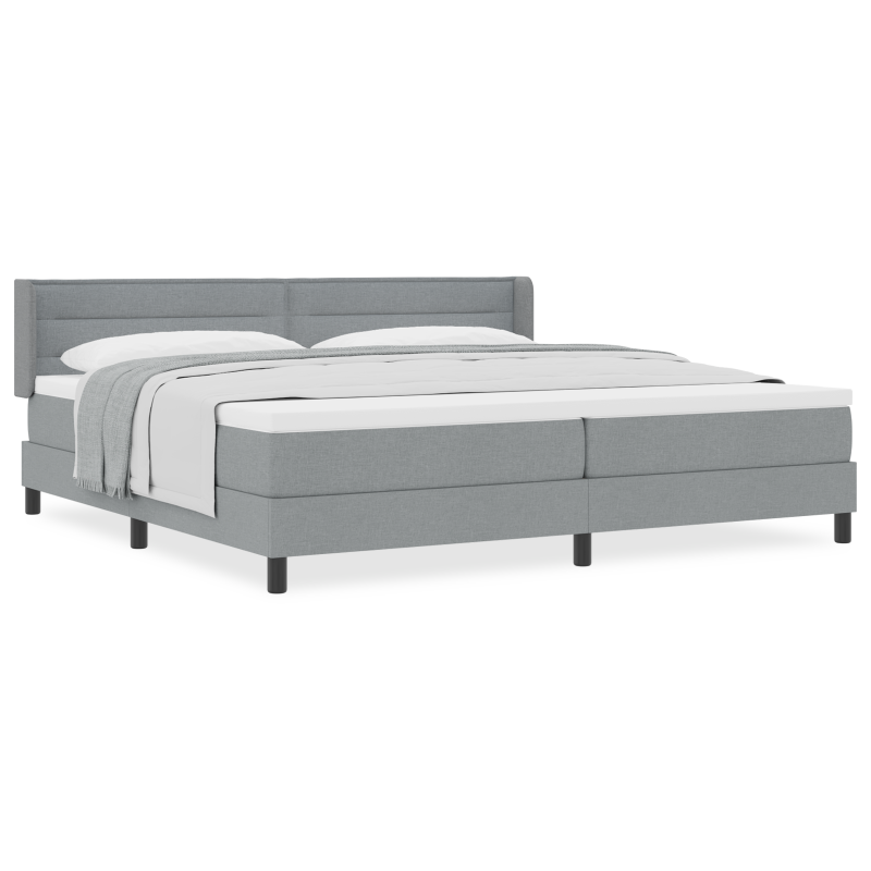 Boxspringbett mit Matratze Hellgrau 200x200 cm Stoff