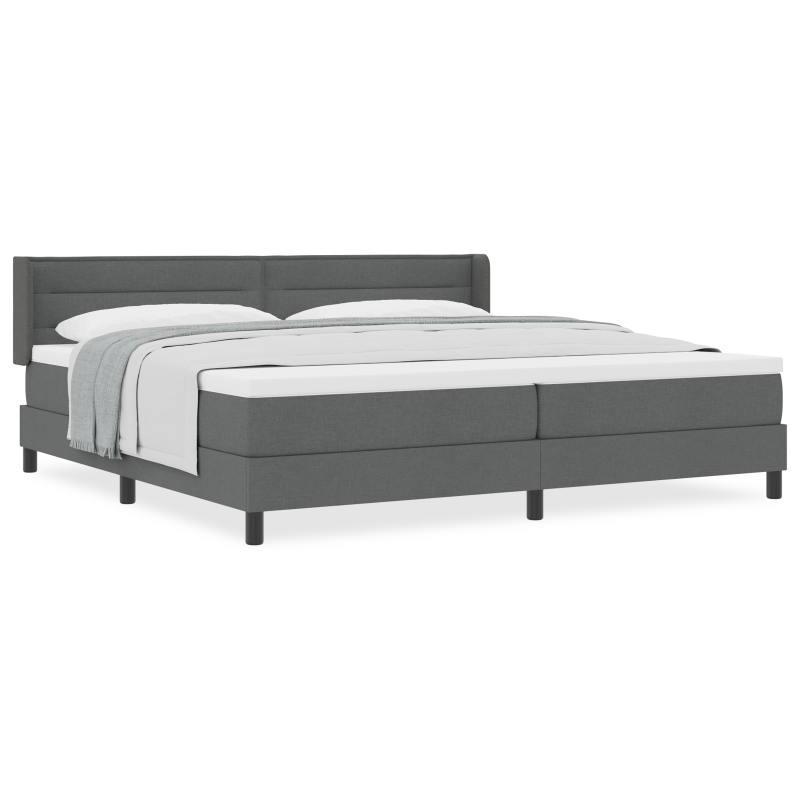 Boxspringbett mit Matratze Dunkelgrau 200x200 cm Stoff