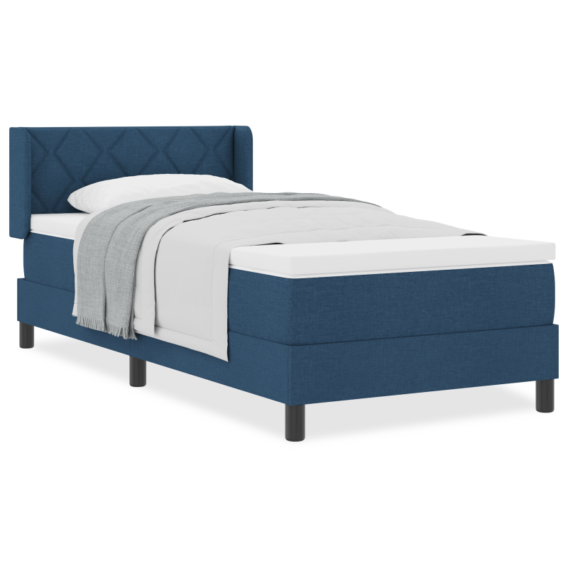 Boxspringbett mit Matratze Blau 90x190 cm Stoff