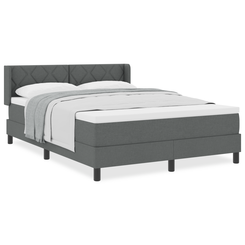 Boxspringbett mit Matratze Dunkelgrau 140x190 cm Stoff