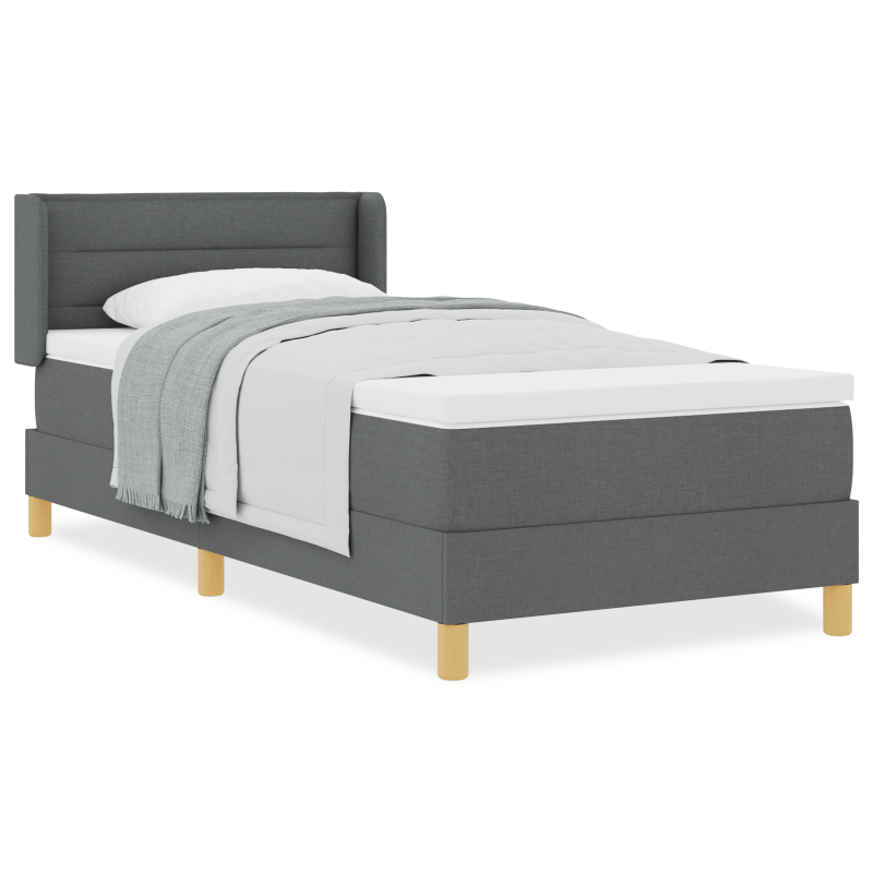 Boxspringbett mit Matratze Dunkelgrau 90x190 cm Stoff