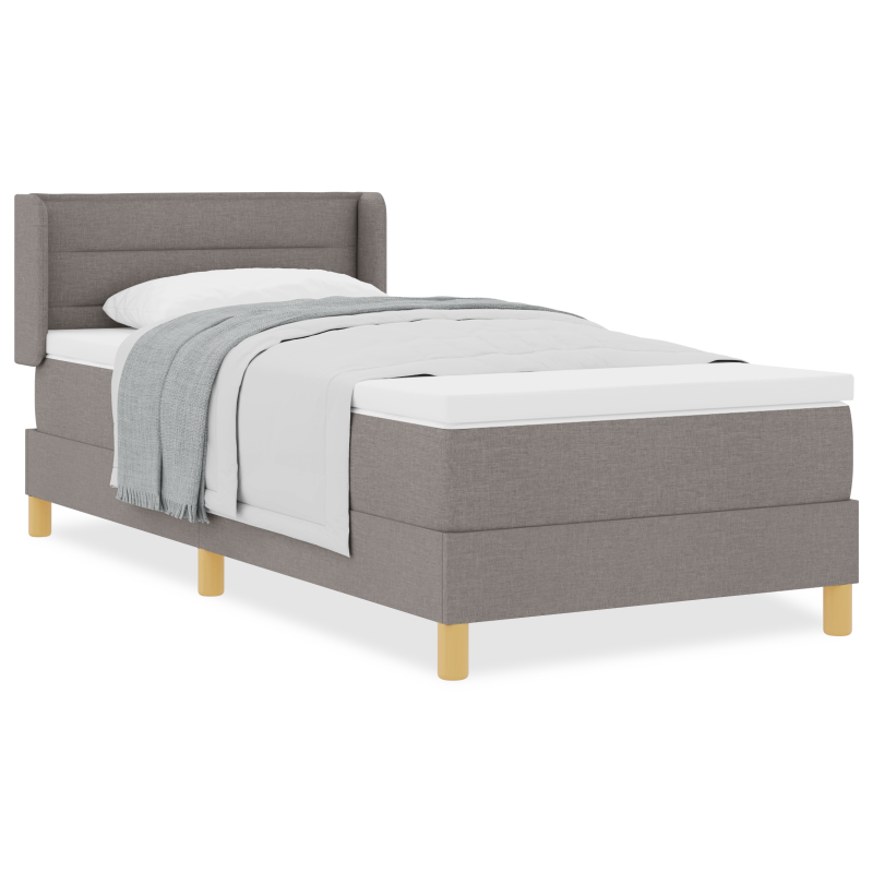 Boxspringbett mit Matratze Taupe 90x200 cm aus Stoff