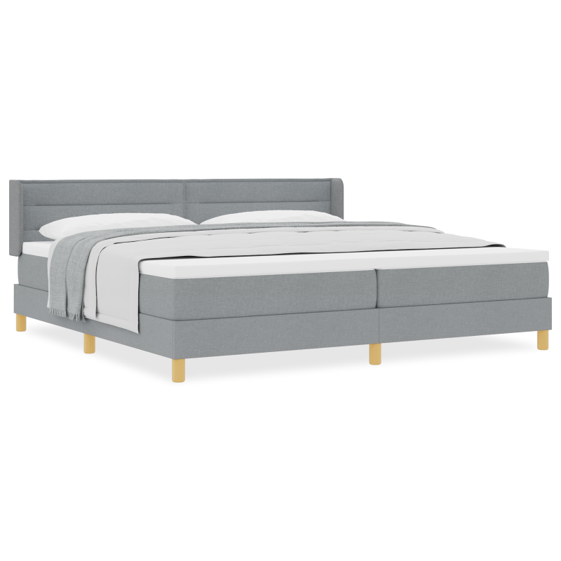 Boxspringbett mit Matratze Hellgrau 200x200 cm Stoff