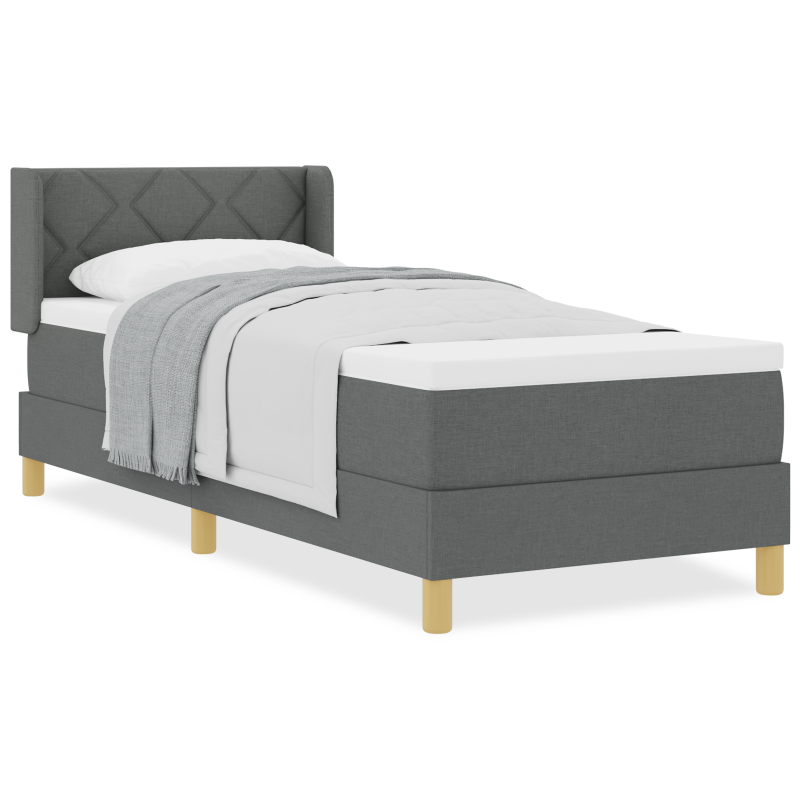Boxspringbett mit Matratze Dunkelgrau 80x200 cm Stoff