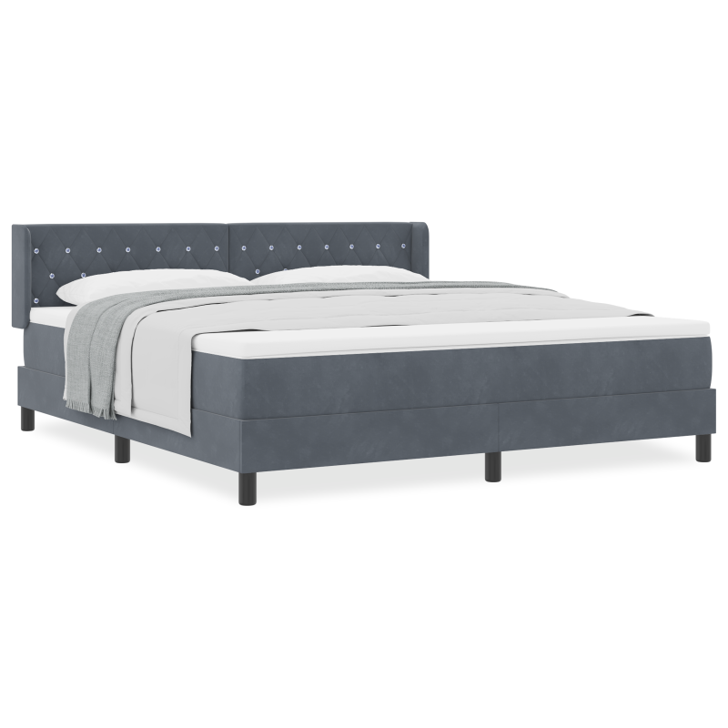 Boxspringbett mit Matratze Dunkelgrau 180x200 cm Samt