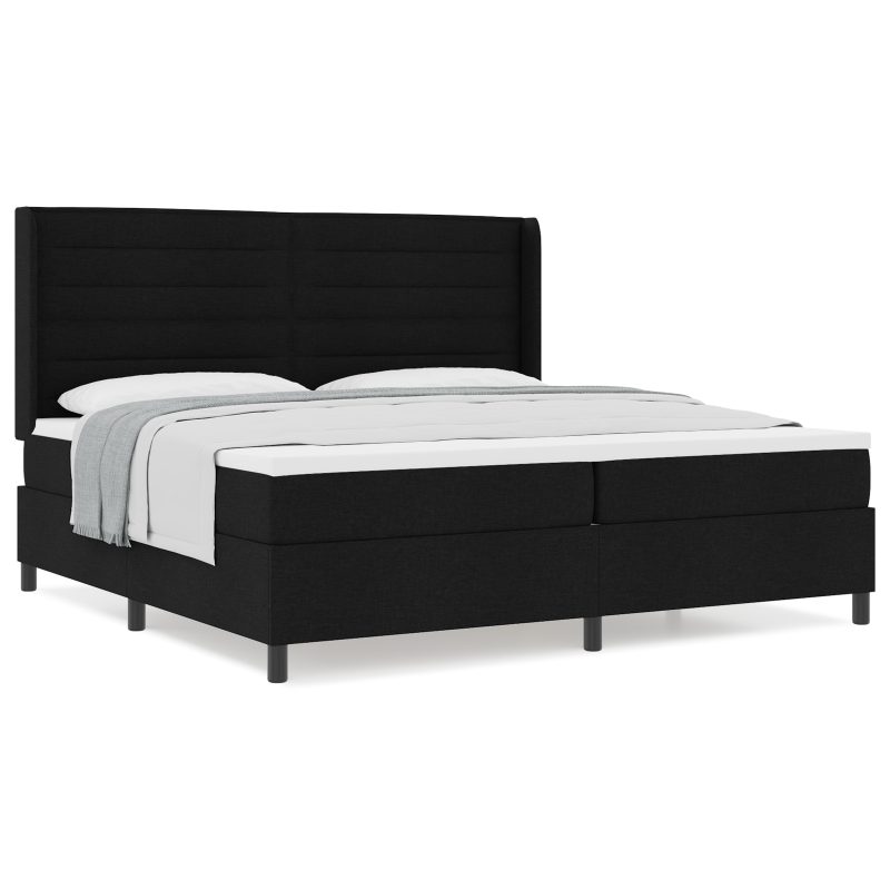 Boxspringbett mit Matratze Schwarz 200x200 cm Stoff