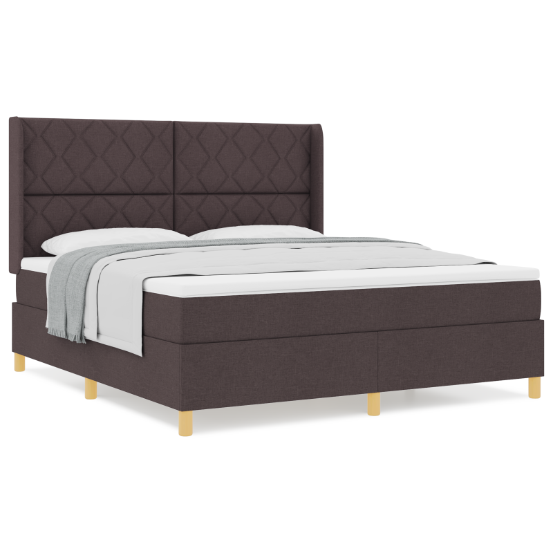 Boxspringbett mit Matratze Dunkelbraun 180x200 cm Stoff
