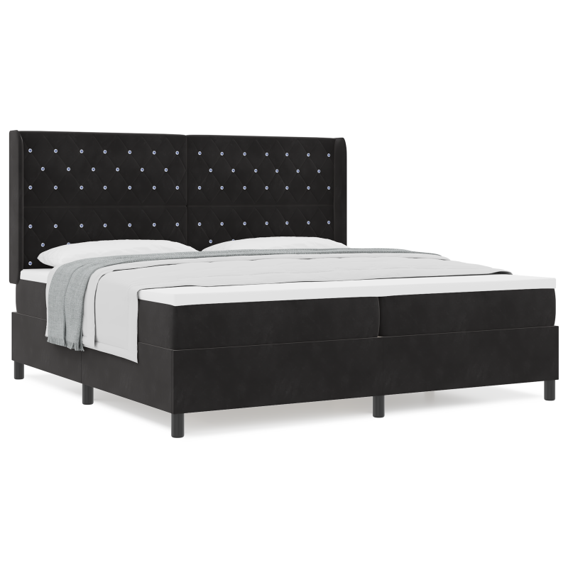Boxspringbett mit Matratze Schwarz 200x200 cm Velvet