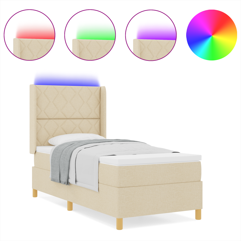Boxspringbett mit Matratze Blau Einzelstoff