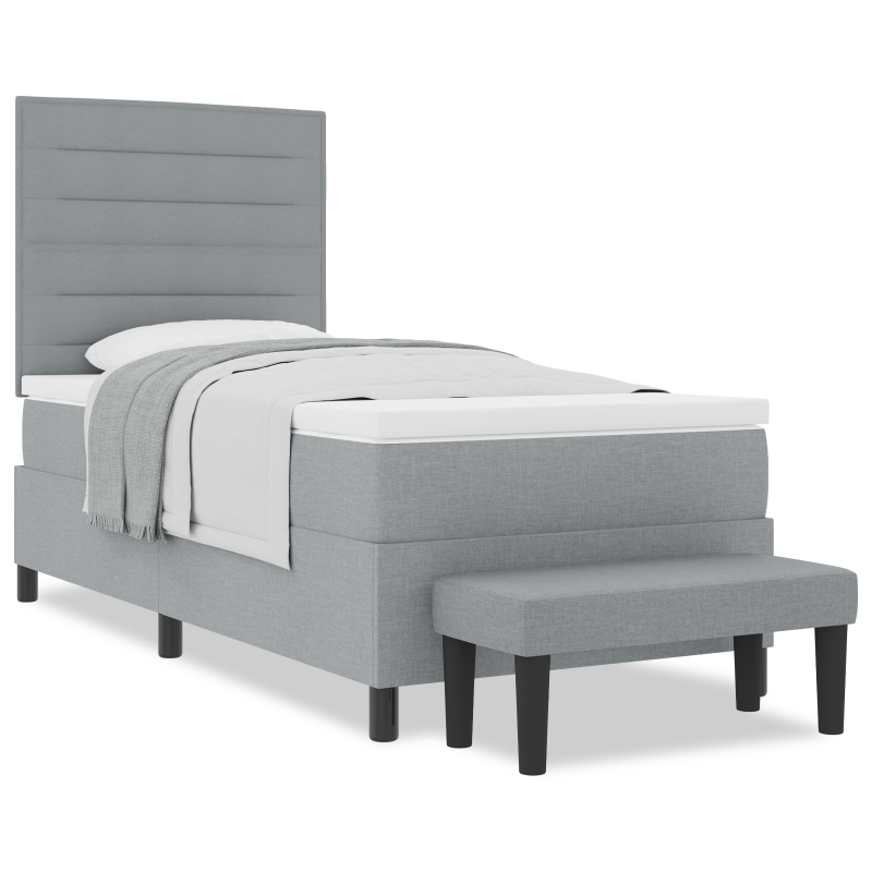 Boxspringbett mit Matratze Taupe Klein Doppelstoff