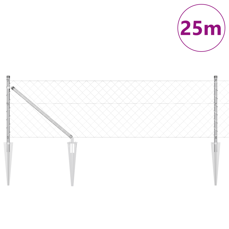 Kettenschalung Set aus 2 Verzinkter Stahl 25 x 0,8 m Robust