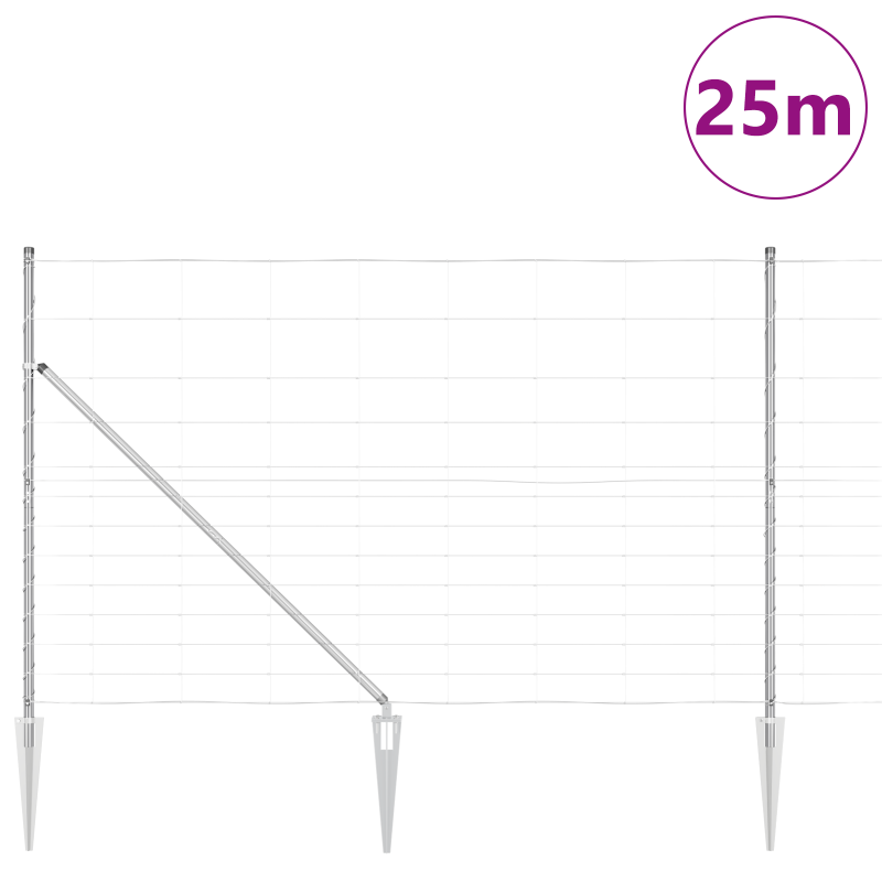 Feldzaun 1.5x25 m feuerverzinkter Stahl