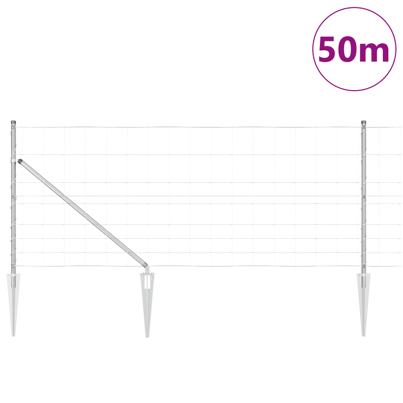 Feldzaun 1x50 m verzinkter Stahl