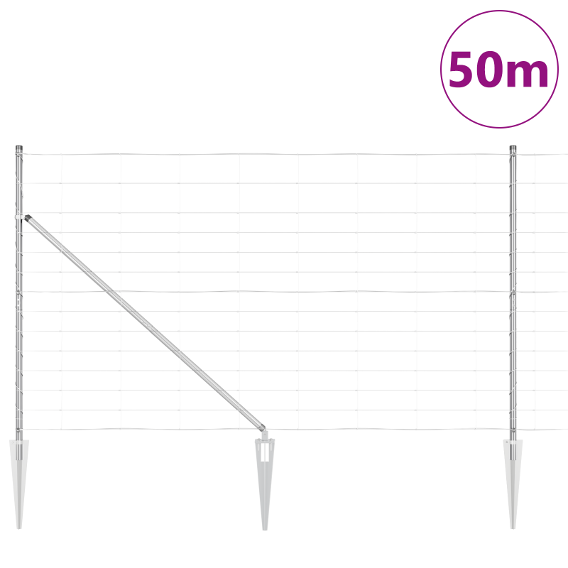 Feldzaun 1.4x50 m Verzinkter Stahl
