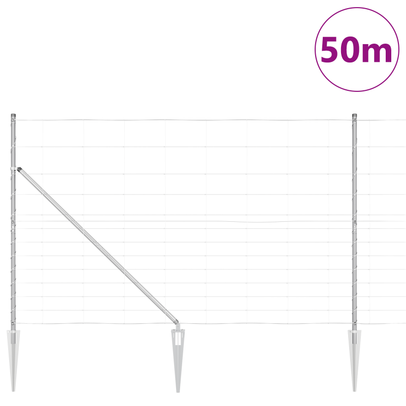 Feldzaun 1,5x50 m Verzinkter Stahl