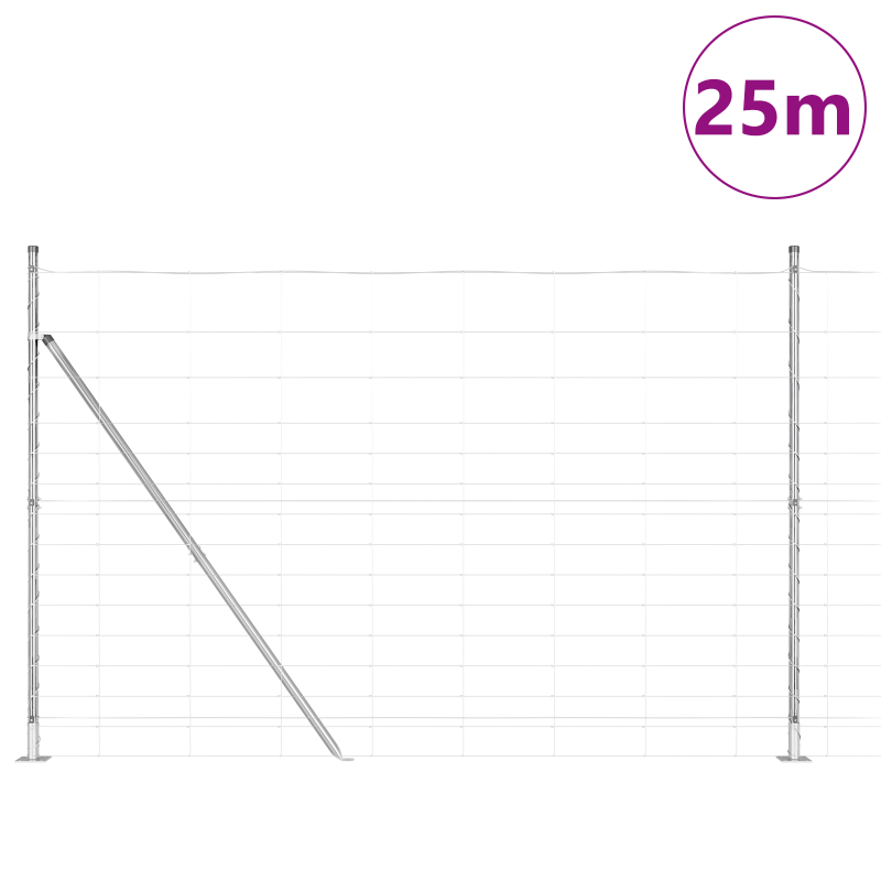 Feldzaun 1,6x25 m verzinkter Stahl