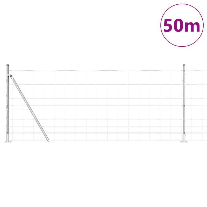 Feldzaun 1x50 m Verzinkter Stahl