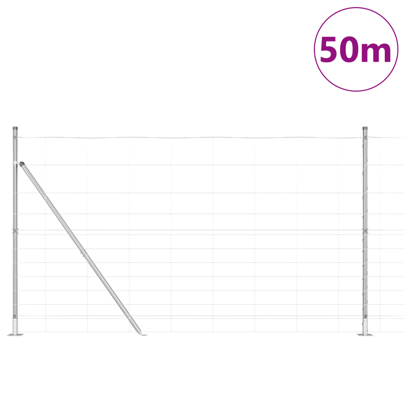 Feldzaun 1.4x50 m Verzinkter Stahl