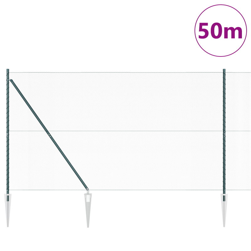 Sechseckzaun Grün 1,5x50 m Stahl