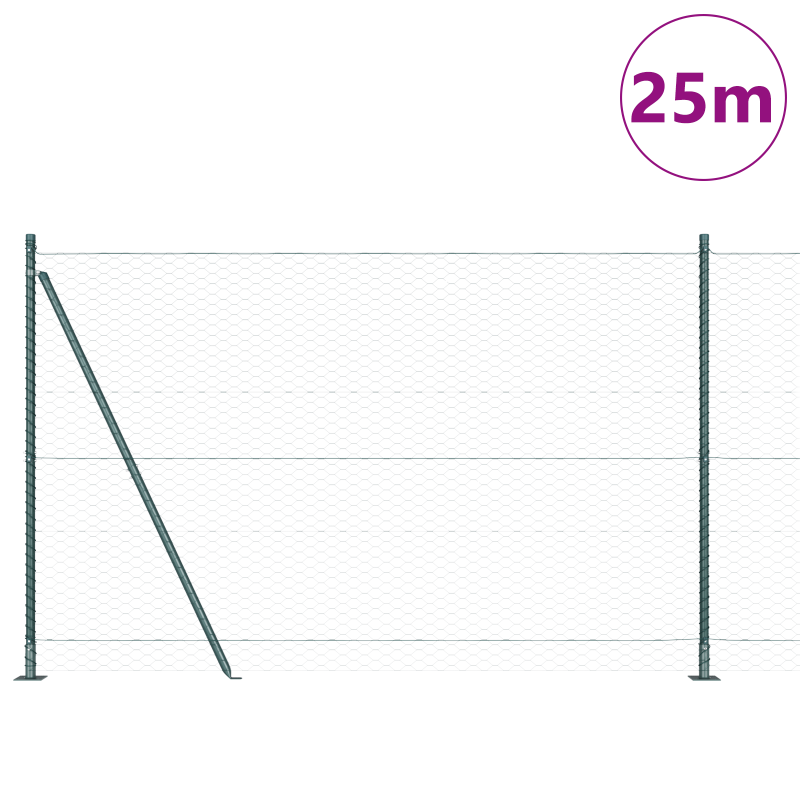 Zaunset Set aus 2 Grün Metall 25 x 1,5 m Langlebig Zaunset