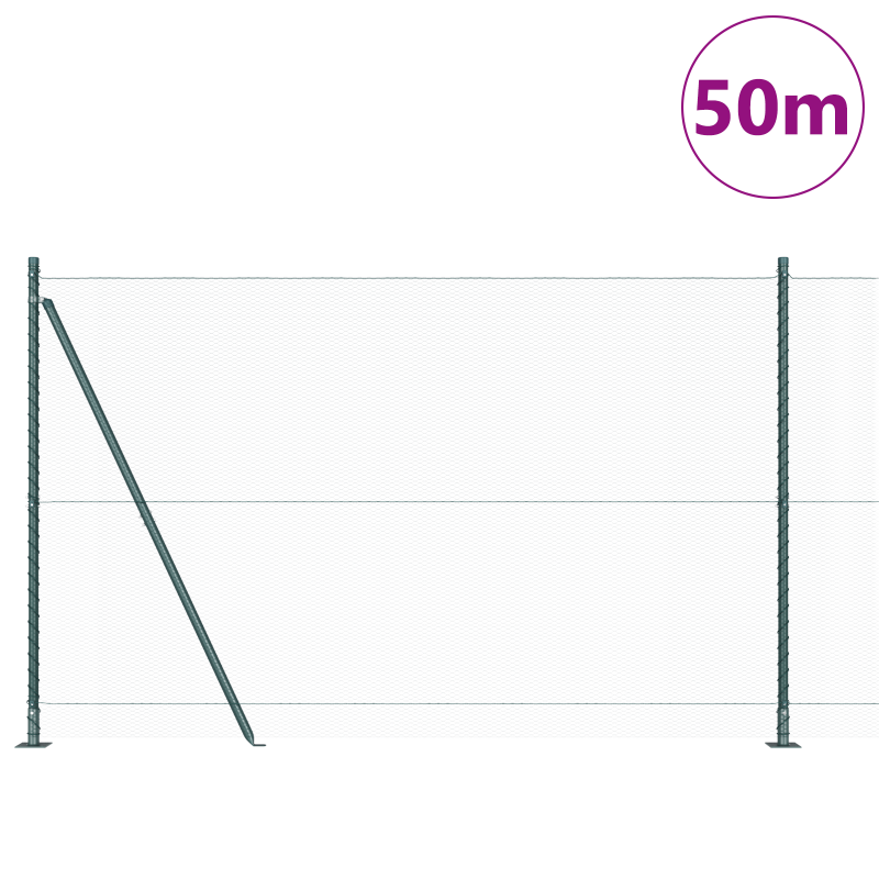 Hexagon-Zaun Grün 1,5x50 m Stahl