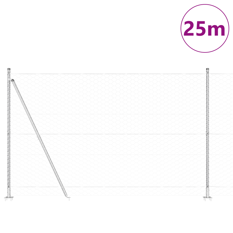 Zaunset Set von 2 Feuerverzinkter Stahl 25 x 1,5 m Langlebig