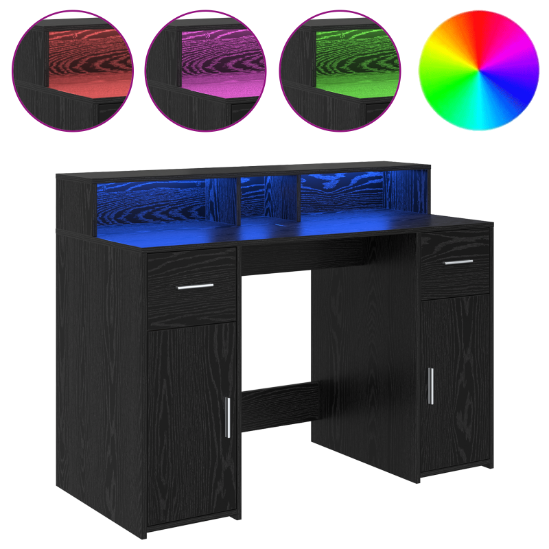 Schreibtisch Schwarz Eiche 120x55x91 cm Ingenieurholz