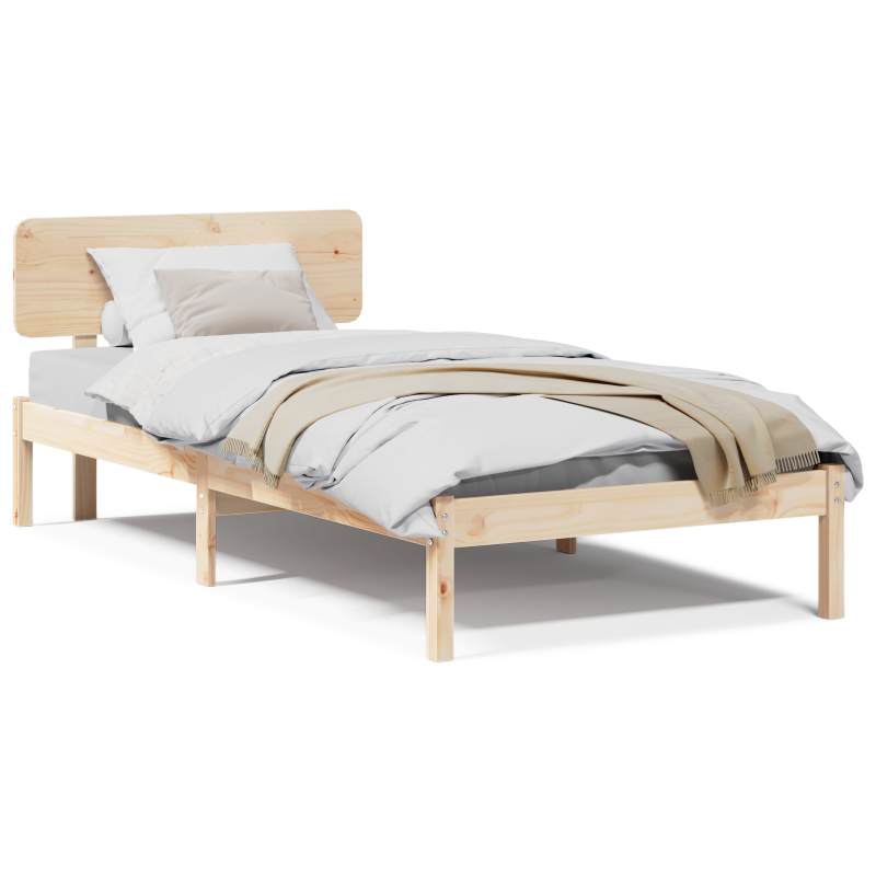 Bettgestell mit Kopfteil 90x190 cm Massivholz Kiefer