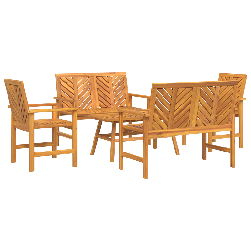5-teiliges Garten Lounge Set Massivholz Akazie