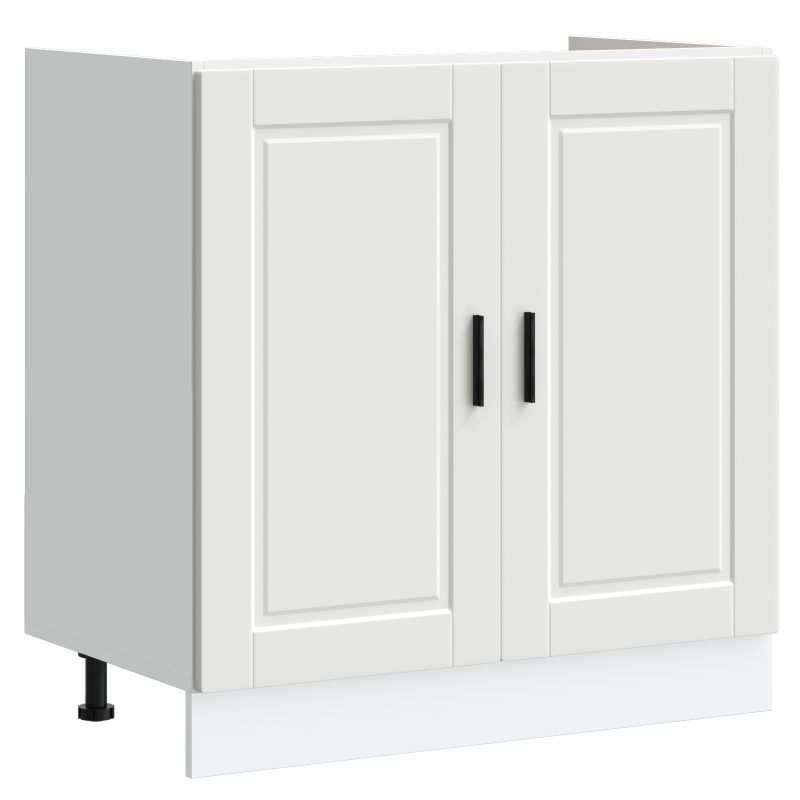 Spülenunterschrank Porto mit Waschbecken in Weiß, 80x46x84,5 cm aus Holzwerkstoff