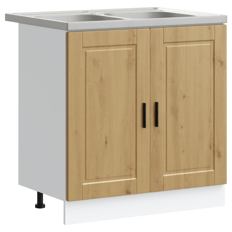 Unterschrank „Porto“ mit Spüle Artisan Eiche 80x46x84,5 cm Holzwerkstoff