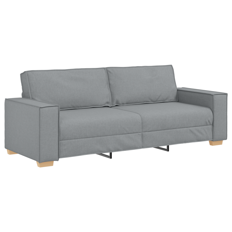 3-teiliges Sofa-Set mit Kissen Hellgrau Stoff