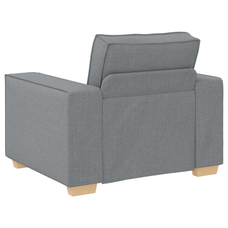 3-teiliges Sofa-Set mit Kissen Hellgrau Stoff