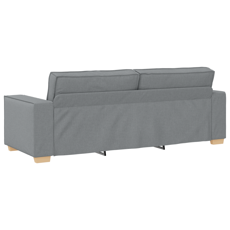 3-teiliges Sofa-Set mit Kissen Hellgrau Stoff